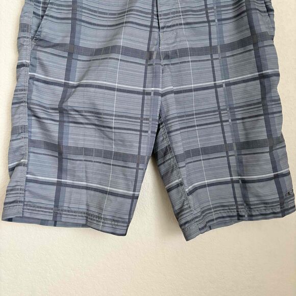 ONeill Mens Gray Plaid Button Zip Fly Golf Shorts Size 31 Summer Vacation - Picture 3 of 9
